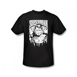 Superman - Super Metal Slim Fit Adult T-Shirt In Black