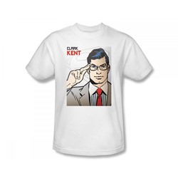 Superman - Clark Kent Cover Slim Fit Adult T-Shirt In White
