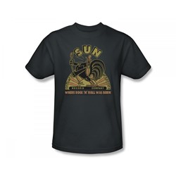 Sun Records - Sun Rooster Slim Fit Adult T-Shirt In Charcoal
