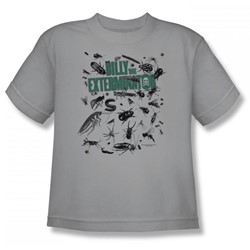 Billy The Exterminator - Crawling Big Boys T-Shirt In Silver