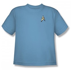 Star Trek - St / Science Uniform Big Boys T-Shirt In Carolina Blue