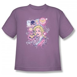 Justice League - Justice Is Pretty Big Boys T-Shirt In Lavender