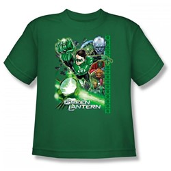 Green Lantern - Fully Charged Big Boys T-Shirt In Kelly Green