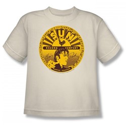 Sun Records - Elvis Full Sun Label Big Boys T-Shirt In Cream