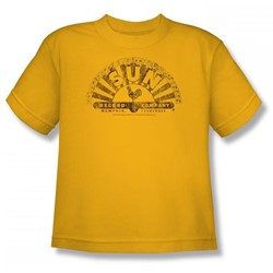 Sun Records - Worn Logo Big Boys T-Shirt In Gold