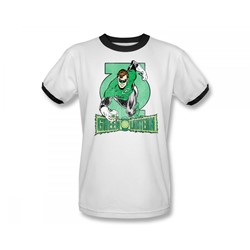 Green Lantern In Brightest Day Adult Ringer S/S T-shirt in White/Black by DC Comics