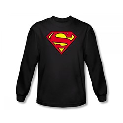 Superman - Classic Logo Adult L/S T-Shirt In Black