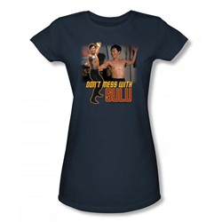 Star Trek - St / Don't Mess With Sulu Juniors T-Shirt In Slate