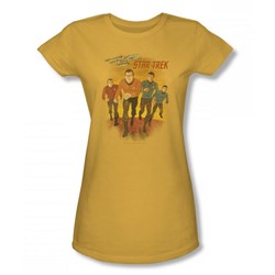 Star Trek - St / Animated Juniors T-Shirt In Gold