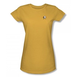 Star Trek - St: Ds9 / Ds9 Engineering Emblem Juniors T-Shirt In Gold