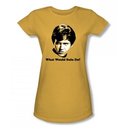 Star Trek - What Would Sulu Do? Juniors T-Shirt In Gold