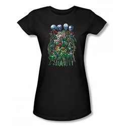 Green Lantern - Corps Croup Shot Juniors T-Shirt In Black