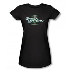 Green Lantern - Movie Logo Juniors T-Shirt In Black