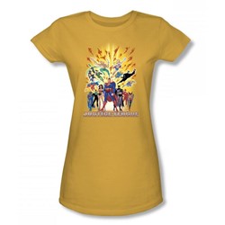 Justice League - United Juniors T-Shirt In Gold