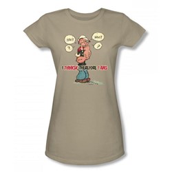 Popeye - The Thinkster Juniors T-Shirt In Sand