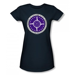 Stargate Sg-1 - White Rock Logo Juniors / Girls T-Shirt In Navy