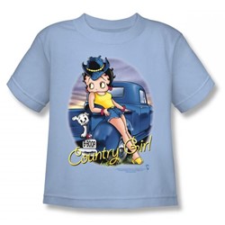 Betty Boop - Country Girl Little Boys T-Shirt In Light Blue
