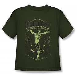 Dc Comics - Fearless Little Boys T-Shirt In Military Green