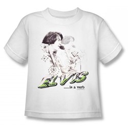 Elvis - Elvis Is A Verb Little Boys T-Shirt In White