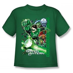 Green Lantern - Fully Charged Juvee T-Shirt In Kelly Green