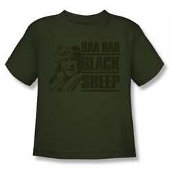 Nbc - Black Sheep Pilot Little Boys T-Shirt In Military Green