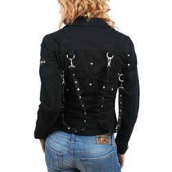 Tripp NYC - Womens Classic Metal Moto Jacket in Black