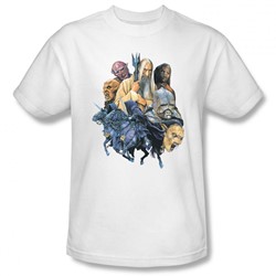 Lord Of The Rings - Collage Of Evil Adult  Short Sleeve T-Shirt In White