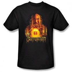 Lord Of The Rings - Saruman Adult Heather T-Shirt In Black