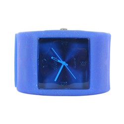 Sweet Square Rocker Silicon Band Watch in Blue