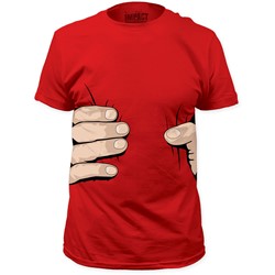 Impact Originals - Mens Giant Hand Big Print Subway T-Shirt in Red
