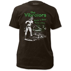 The Vibrators - Mens Whips 'N' Furs Fitted T-Shirt in Coal