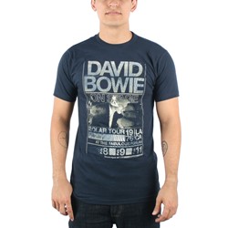David Bowie - Mens Isolar Tour 1976 Slim Fit T-shirt in Navy