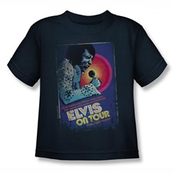 Elvis Presley - Little Boys On Tour Poster T-Shirt In Navy
