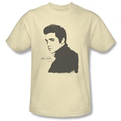 Elvis Presley - Mens Black Paint T-Shirt In Cream