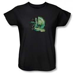 Green Lantern - Womens Beware The Light(Movie) T-Shirt In Black