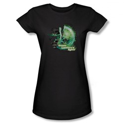 Green Lantern - Womens Beware The Light(Movie) T-Shirt In Black
