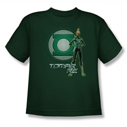 Green Lantern - Big Boys Tomar Re Logo(Movie) T-Shirt In Hunter Green