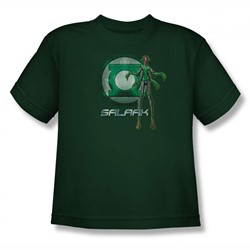 Green Lantern - Big Boys Salaak Logo(Movie) T-Shirt In Hunter Green