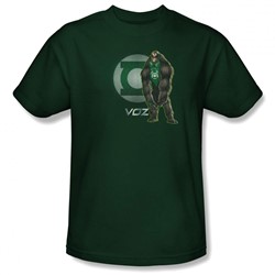 Green Lantern - Mens Voz Logo(Movie) T-Shirt In Hunter Green