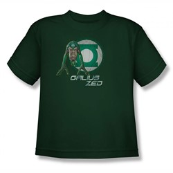 Green Lantern - Big Boys Galius Zed Logo(Movie) T-Shirt In Hunter Green