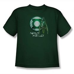 Green Lantern - Big Boys Naut Ke Loi Logo(Movie) T-Shirt In Hunter Green