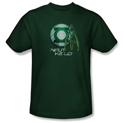 Green Lantern - Mens Naut Ke Loi Logo(Movie) T-Shirt In Hunter Green