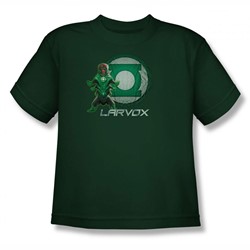 Green Lantern - Big Boys Larvox Logo(Movie) T-Shirt In Hunter Green