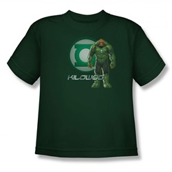 Green Lantern - Big Boys Kiliwog Logo(Movie) T-Shirt In Hunter Green