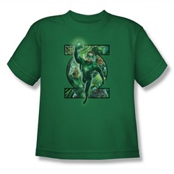 Green Lantern - Big Boys Corps Filled Logo(Movie) T-Shirt In Kelly Green