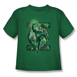 Green Lantern - Little Boys Corps Filled Logo(Movie) T-Shirt In Kelly Green