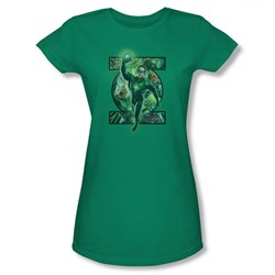 Green Lantern - Womens Corps Filled Logo(Movie) T-Shirt In Kelly Green