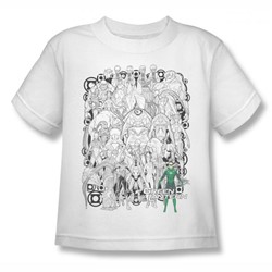 Green Lantern - Little Boys Gathered Lanterns(Movie) T-Shirt In White