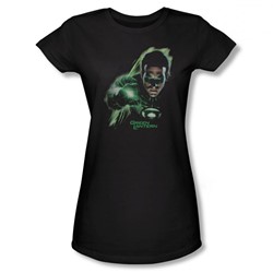 Green Lantern - Womens Emerald Light(Movie) T-Shirt In Black
