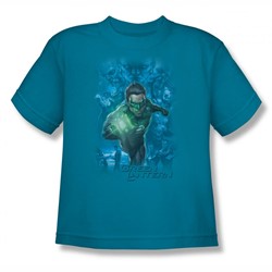 Green Lantern - Big Boys Collage(Movie) T-Shirt In Turquoise